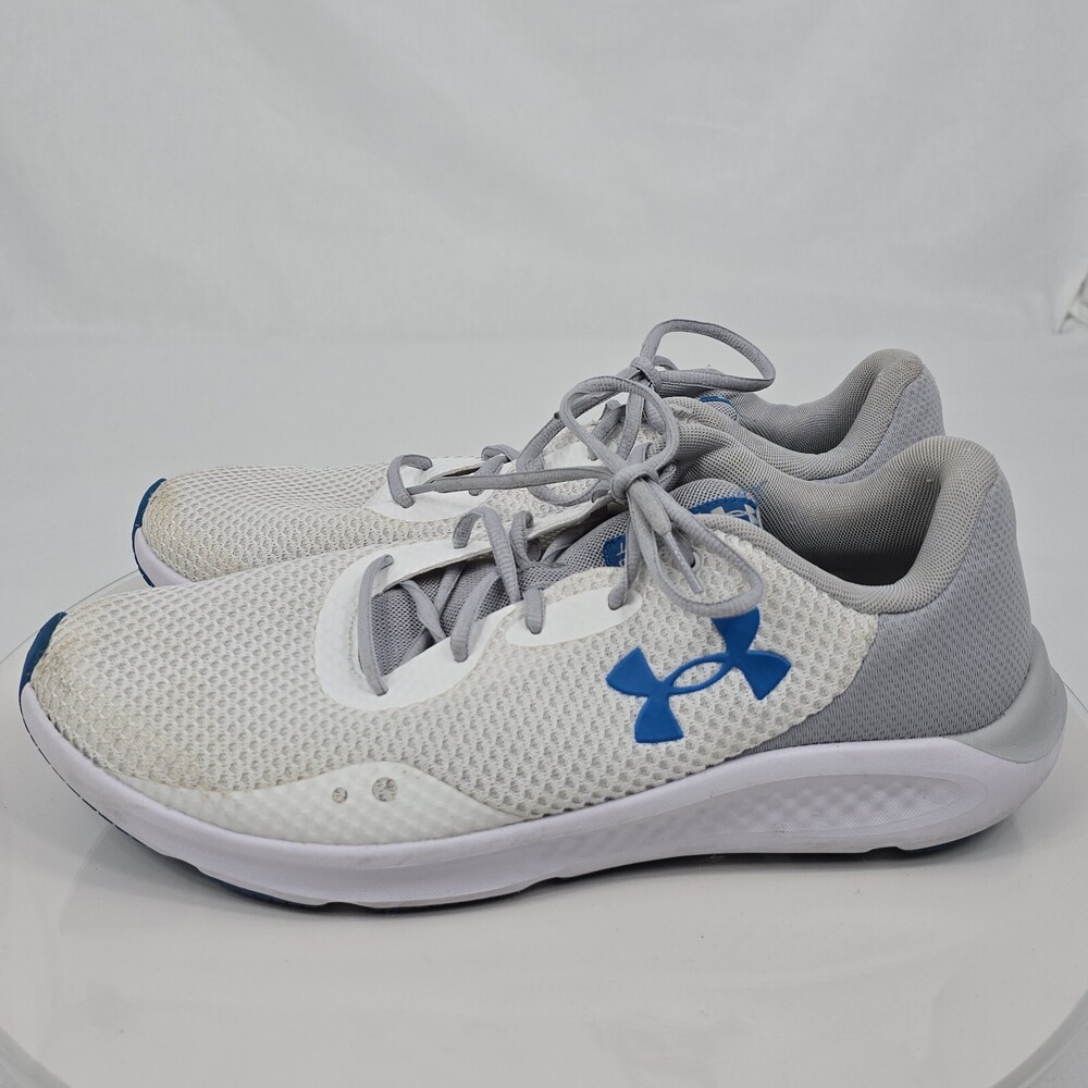 Under Armour UA Charged Pursuit 3 Men 13 Mesh Running Shoes/Sneakers White/Blue